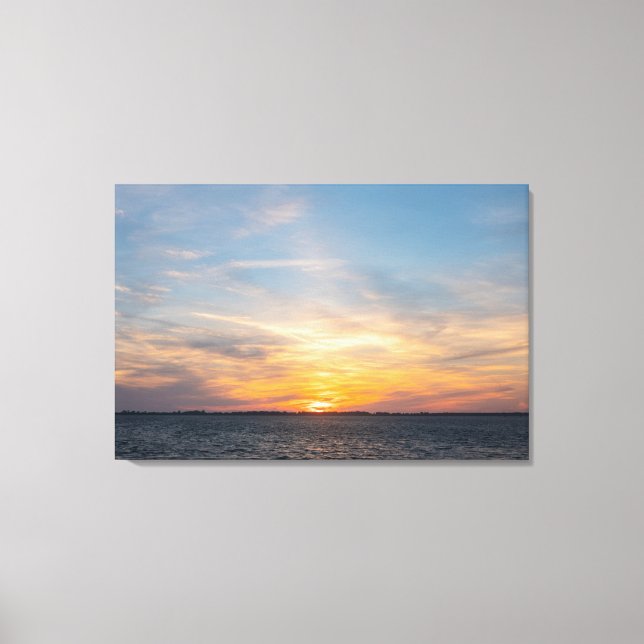 Landschaftlicher Sonnenuntergang auf der Lagune vo Leinwanddruck (Vorderseite)