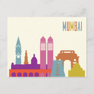 Landschaftlicher Stadtblick   Mumbai, Indien Postkarte