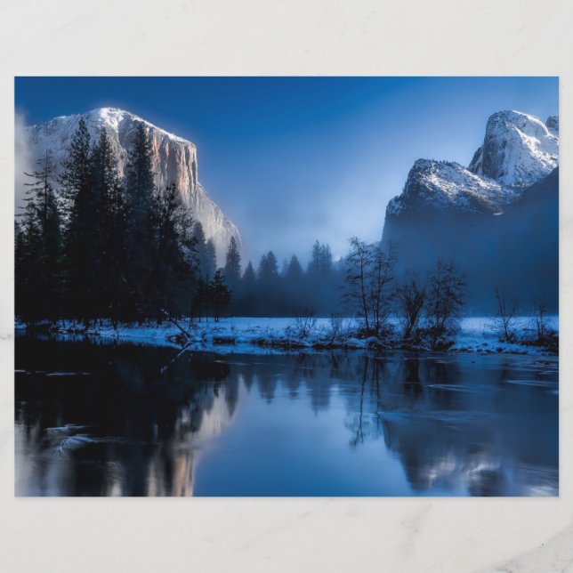 Landschaftlicher Yellowstone im Winter-Scrapbook (Vorderseite)