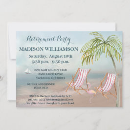 Landschaftliches Beach View Palm Tree Retirement P Einladung