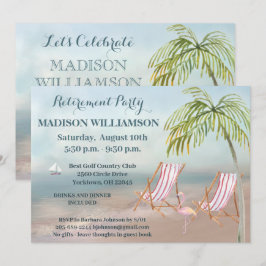 Landschaftliches Beach View Palm Tree Retirement P Einladung