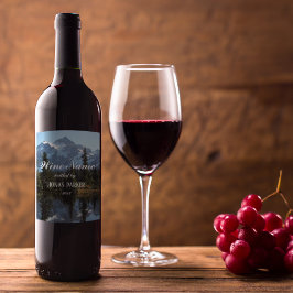 Landschaftliches Berg- und Foto- Personalisiert Weinetikett