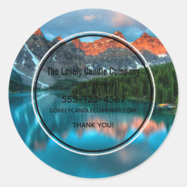 Landschaftliches Berg- und Seenfoto-Geschäft Runder Aufkleber