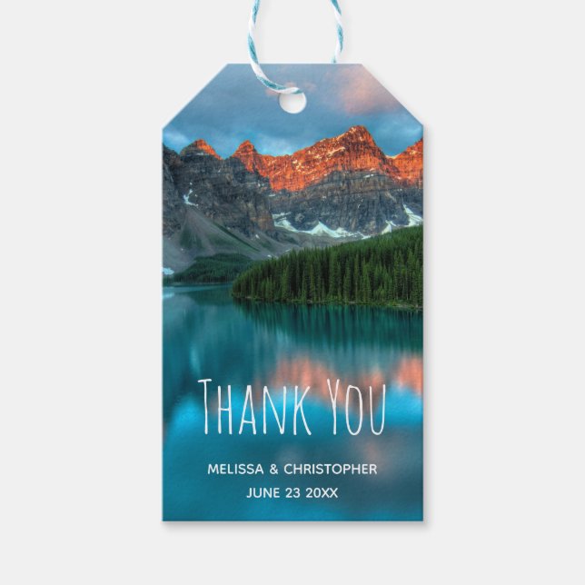 Landschaftliches Berglandschaftsbild Danke Geschenkanhänger (Vorderseite)
