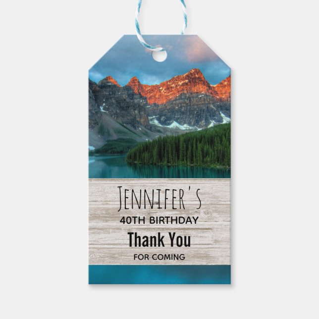 Landschaftliches Berglandschaftsbild Geburtstag Geschenkanhänger (Vorderseite)