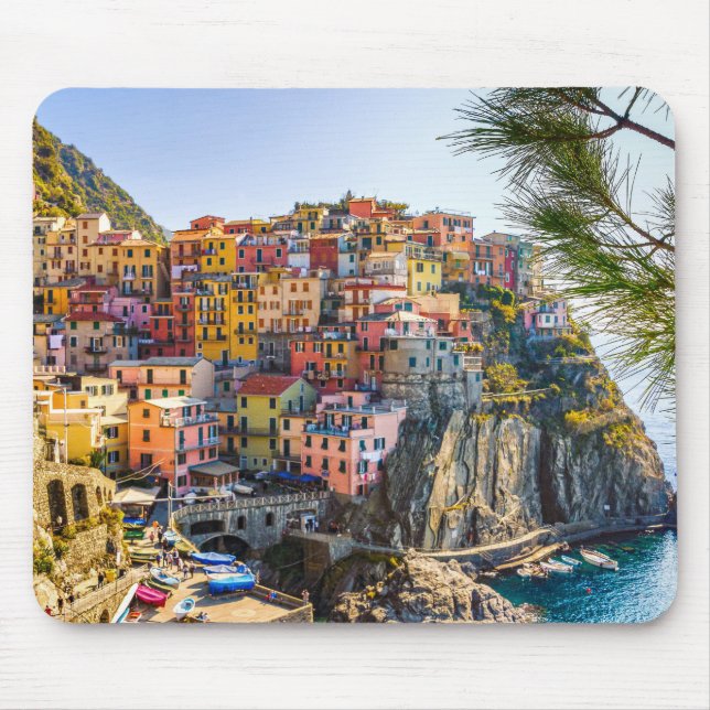 Landschaftliches Dorf, Cinque Terre, Ligurien, Ita Mousepad (Vorne)