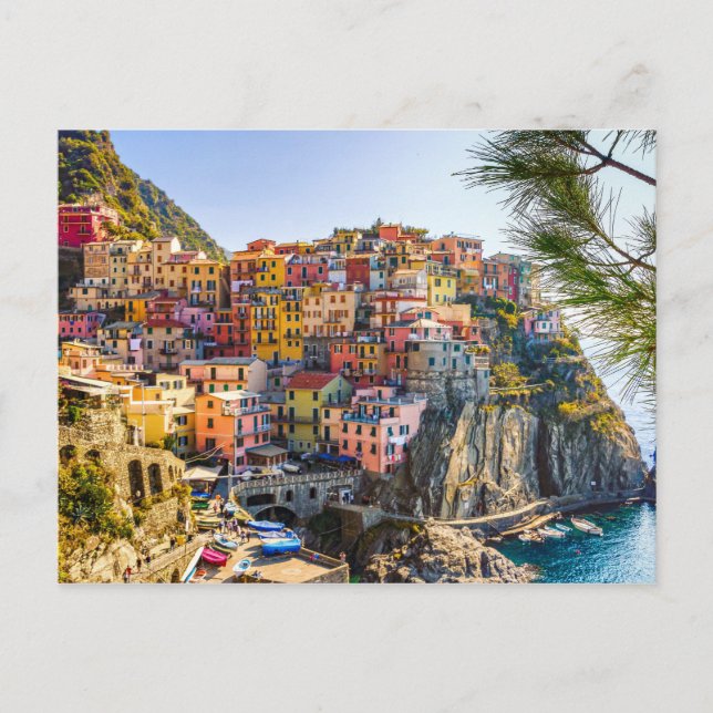 Landschaftliches Dorf, Cinque Terre, Ligurien, Ita Postkarte (Vorderseite)