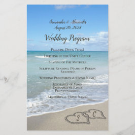 Landschaftliches Herz im Sand Beach Hochzeitsprogr