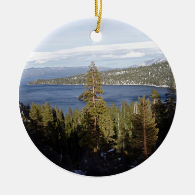 Landschaftliches Lake Tahoe Keramikornament (Vorne)