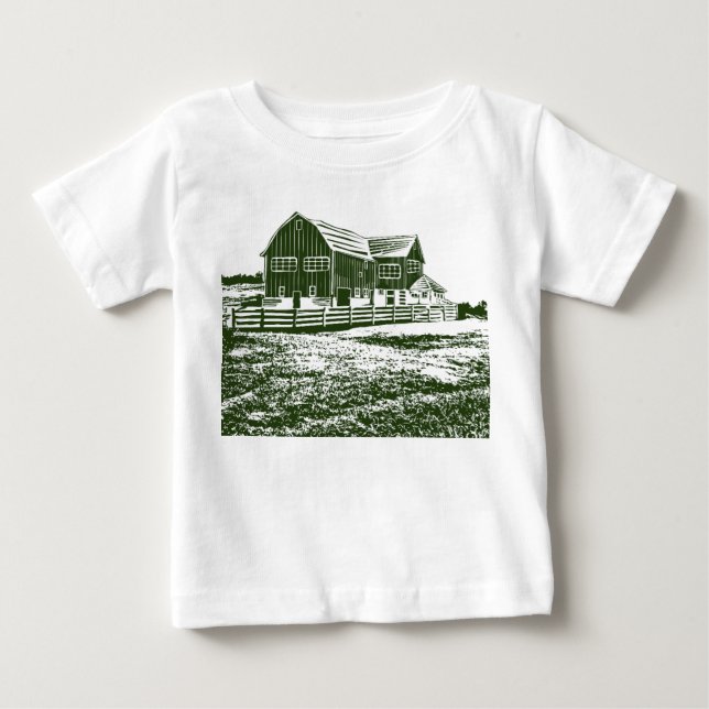 Landschaftliches Landschaftsbauernhaus im Landhaus Baby T-shirt (Vorderseite)