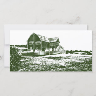 Landschaftliches Landschaftsbauernhaus im Landhaus Feiertagskarte