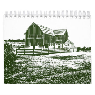 Landschaftliches Landschaftsbauernhaus im Landhaus Kalender