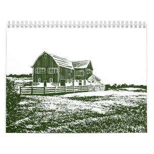 Landschaftliches Landschaftsbauernhaus im Landhaus Kalender