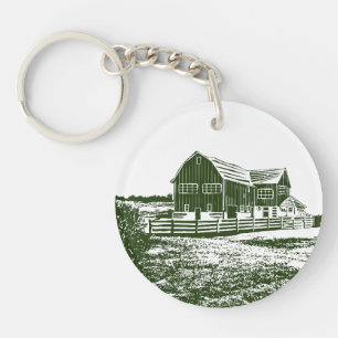 Landschaftliches Landschaftsbauernhaus im Landhaus Schlüsselanhänger