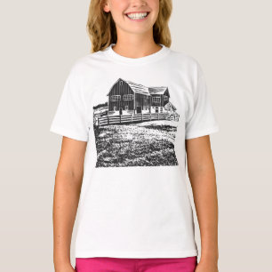 Landschaftliches Landschaftsbauernhaus im Landhaus T-Shirt