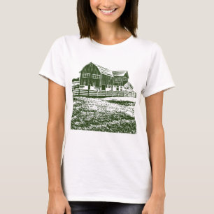 Landschaftliches Landschaftsbauernhaus im Landhaus T-Shirt