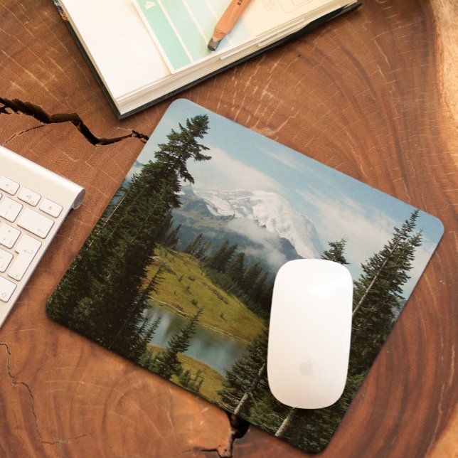 Landschaftliches Mount Rainier Landscape Foto Mousepad (In Situ)