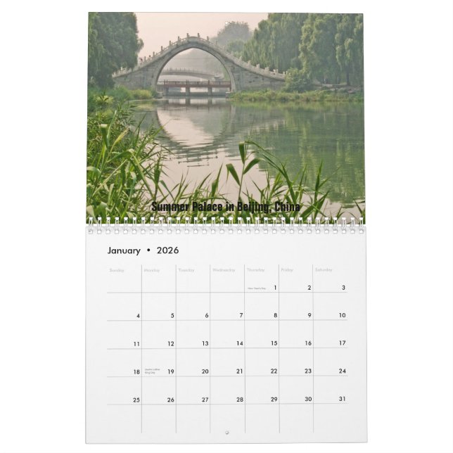 Landschaftliches PEKING Kalender (Jan 2026)