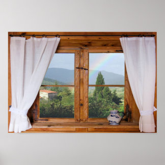 Landschaftliches Rainbow-Window-Poster Poster
