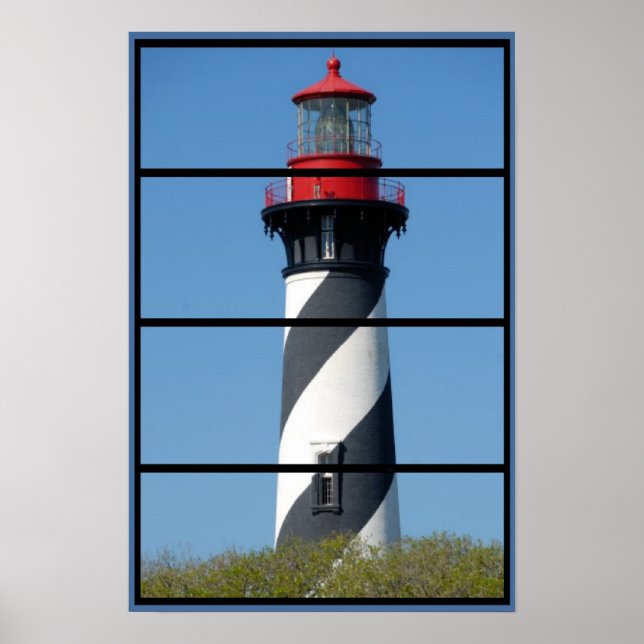 Landschaftliches St Augustine Lighthouse Fensterpo Poster (Vorne)