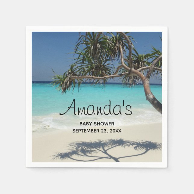 Landschaftliches Tropical Beach Ocean Paradise Bab Serviette (Vorderseite)