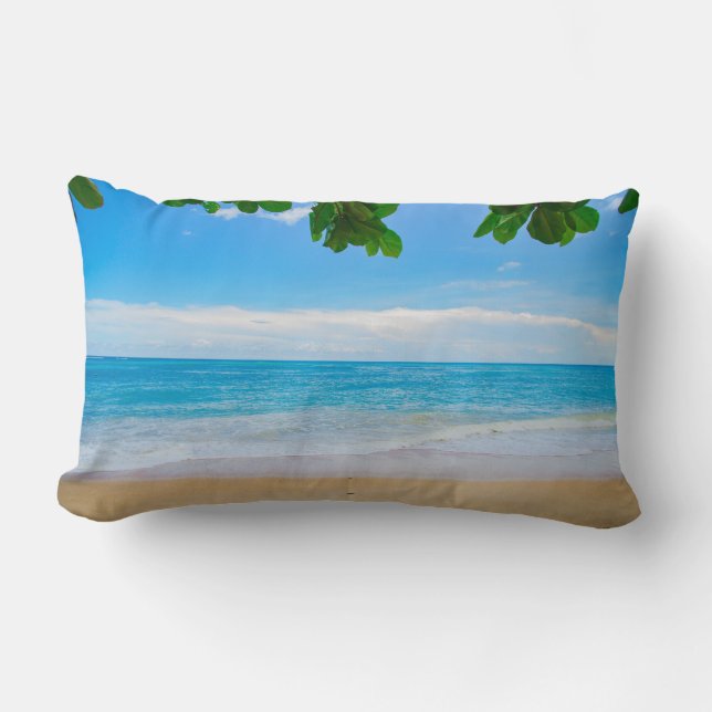 Landschaftliches Tropical Beach Sun Sand und Surfe Lendenkissen (Vorderseite)