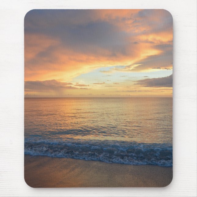 Landschaftliches Tropical Beach Sunset Modernes Na Mousepad (Vorne)