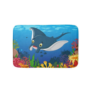 Landschaftliches Unterwasser-Display Stingray Cora Badematte