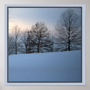 Landschaftliches Winterbaumposter Poster