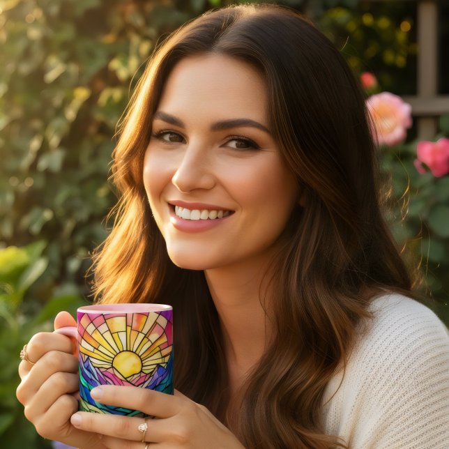 Landschafts-Buntglas-Kaffeetasse-Becher-Geschenk Tasse (Von Creator hochgeladen)