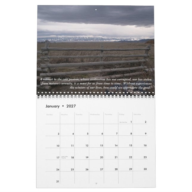 Landschafts-Kalender 2 Kalender (Jan 2027)