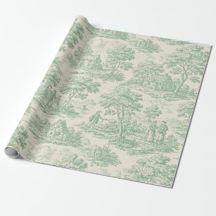 Landschafts-Sage-Grün-Toile-Bauernhoftier Geschenkpapier