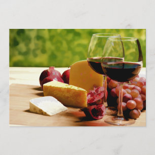 Landschafts-Wein, Käse u. Frucht Einladung