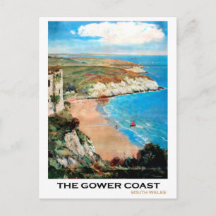 Landschaftsansicht der Gower-Küste, Südwales Postkarte