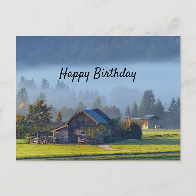 Landschaftsbild 3 Geburtstag Postkarte (Vorderseite)