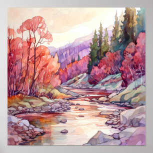 Landschaftsbild des Landes Poster