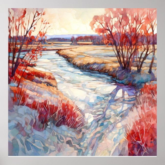 Landschaftsbild des Landes Poster (Vorne)