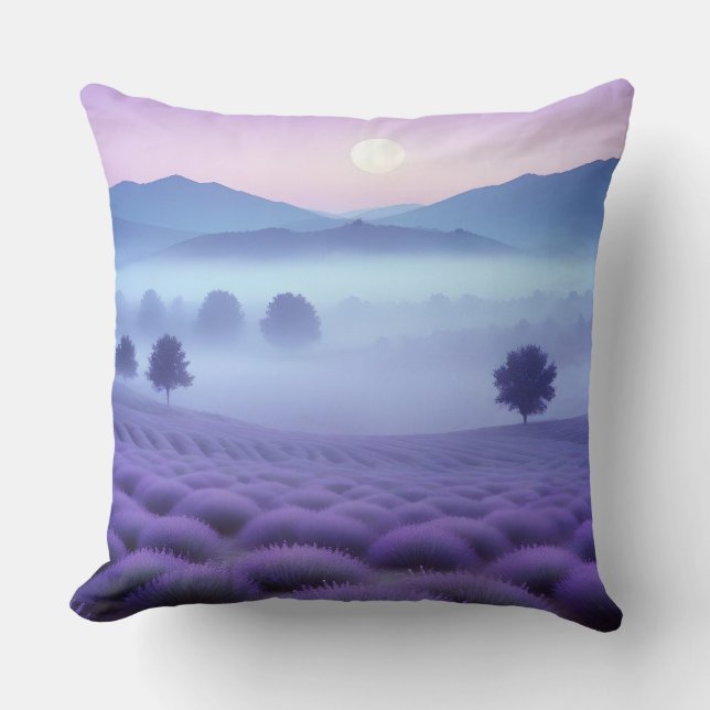 Landschaftsbild Lavender Nature Hintergrund Kissen (Vorderseite)