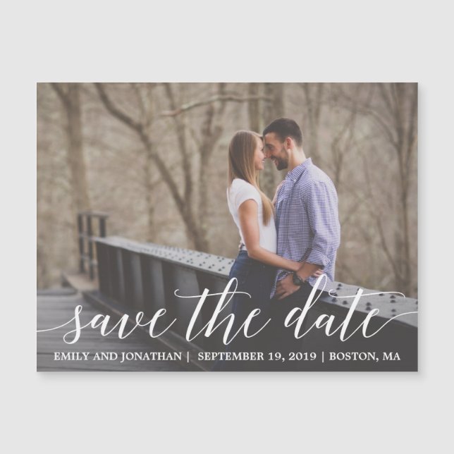 Landschaftsbild-Save the Date Magnet-Hochzeit Magnetkarte (Vorderseite)