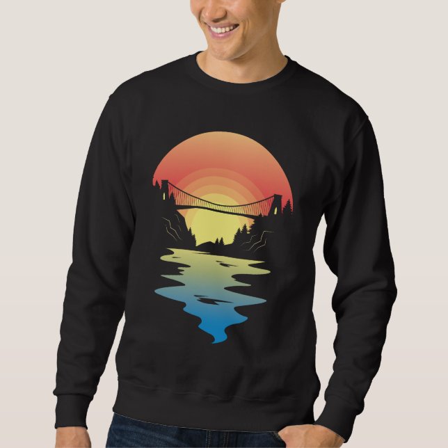 Landschaftsbild Sunset Bridge Sweatshirt (Vorderseite)