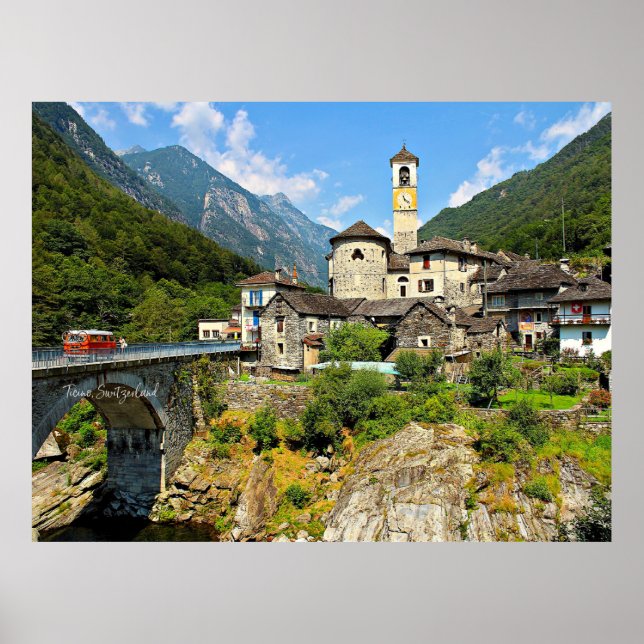 Landschaftsbild Tessin, Schweiz Poster (Vorne)