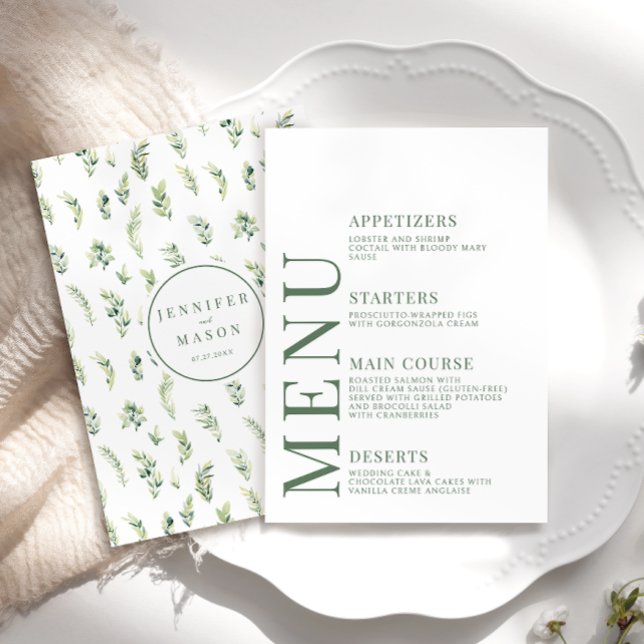 Landschaftsblatt rustikale botanische Hochzeitskar Begleitkarte (Von Creator hochgeladen)