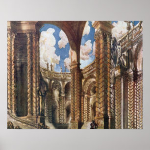 Landschaftsentwurf für den Betrothal, vom Schlafen Poster