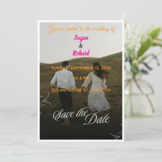 Landschaftsfoto Save-the-Date-Hochzeitseinladung Einladung