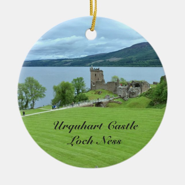 LandschaftsFoto Urquhart Schloss-Loch Ness Keramikornament (Vorne)