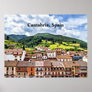 Landschaftsfoto von Kantabrien, Spanien Poster