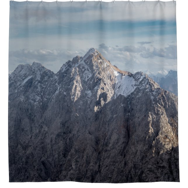 LANDSCHAFTSFOTOGRAFIE DER BERGE DUSCHVORHANG (Vorderseite)