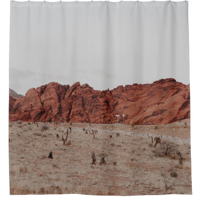 LANDSCHAFTSFOTOGRAFIE DER BERGE DUSCHVORHANG (Vorderseite)