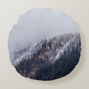 LANDSCHAFTSFOTOGRAFIE DER BERGE RUNDES KISSEN