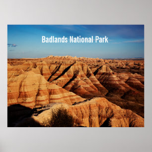 Landschaftsfotografie des Badlands National Park Poster